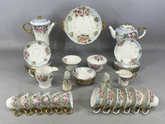 SHELLEY TEA SERVICE, decorated with pink roses and with gilded border, approx. 40 pieces Provenance: