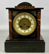MARTIN PARIS BLACK SLATE & MARBLE MANTEL CLOCK, signed dial, chapter ring with Arabic numerals, 8-