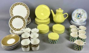 RETRO TEAWARE, including Wedgwood Susie Cooper design 'Old Gold Keystone' set, 23 pieces; Melitta