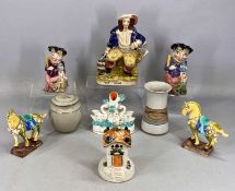 ASSORTED CERAMICS, comprising Staffordshire figure of Will Watch, 25cms (h); Punch Toby jug,