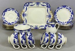 WEDGWOOD BLUE & WHITE TEA SET with gilded rim, 21 pieces Provenance: deceased estate Conwy