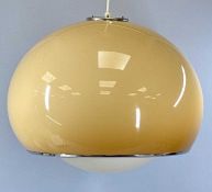 RETRO GUZZINI STYLE JOLLY PENDANT CEILING LIGHT FITTING, with caramel acrylic shade, 32 (h) x
