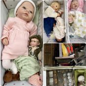 VARIOUS ASHTON, DRAKE & OTHER COLLECTOR'S DOLLS & DOLL'S HOUSE FURNITURE Provenance: private