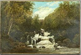 G. HARDY (19th century) oil on canvas - waterfall, signed lower right, 31 x 46cms Provenance: