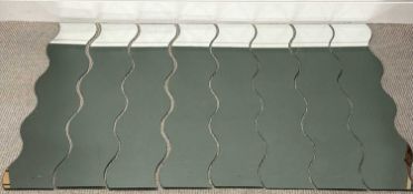 EIGHT MODERN UNFRAMED WAVY WALL MIRRORS, 160 x 20cms Provenance: deceased estate Ynys Môn