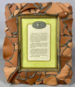 MACKENZIE-CHILDS PICTURE FRAME, constructed from terracotta pot shards set in putty, 28 x 24cms