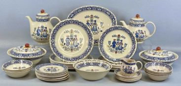 JOHNSON BROTHERS HEARTS & FLOWERS PATTERN DINNER & TEA SET, including two circular tureens and