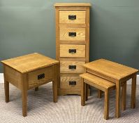 MEXICAN CONTEMPORARY FURNITURE, comprising five-drawer tall chest, 127 (h) x 50 (w) x 40cms (d);
