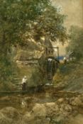 JAMES WILLIAM WHITTAKER (Welsh, 1828-1876) watercolour with body colour - entitled 'Mill on the