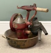 VINTAGE LISTER BALL BEARING CREAM SEPARATOR, and circular brass cream pan Provenance: private