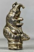 WHITE METAL VESTA CASE, modelled as Mr Punch, 6cms (l) Provenance: private collection Conwy