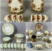 ASSORTED TEAWARE & COLLECTABLE CERAMICS, including Royal Albert Old Country Roses tea set,