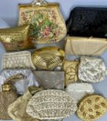 COLLECTION OF VINTAGE LADIES' EVENING BAGS, including beaded, sequined, and metal examples