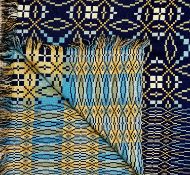 AMENDMENT TO SIZE - TRADITIONAL WELSH WOOLLEN BLANKET, dark and light blue, cream, and beige