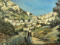 H. ANDERSON oil on board - entitled verso 'In the Heart of Arcadia, Medieval Frankish Castle of