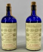 W.J. BUSH & CO. TWO BOTTLES OF OIL OF PEPPERMINT, B.P. American Wayne County, label showing
