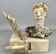 ‡ ALAN HEAPS (later Alan Sidney, British b. 1941) fantasy stoneware sculpture, bust of a punk-like