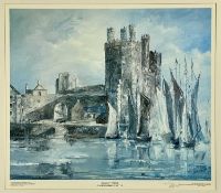 ‡ PATRICIA ANN BALLARD limited edition (354/900) print - Eagle Tower, Caernarfon Castle, numbered