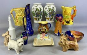 ASSORTED 20TH CENTURY CERAMICS, including Burleigh moulded jug, no. 5063, 18cms (h); Arthur Wood