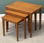 KVALITET FORM FUNKTION TEAK NEST OF THREE TABLES, design no. 42, 50 (h) x 59 (w) x 40cms (d) the
