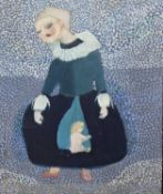 JACQUELINE ALKEMA (b. 1948) oil on panel - entitled verso 'Green Madonna', 30 x 25cms Provenance: