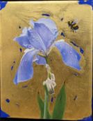 NAOMI TYDEMAN (b. 1957) mixed media - entitled verso 'Bearded Iris', 19 x15cms Provenance: donated