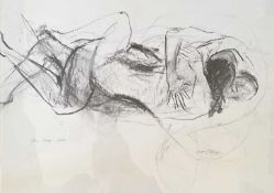 MARIA HAYES (b. 1963) charcoal - entitled 'Skin Deep', signed and dated 2009, 39 x 56cms Provenance: