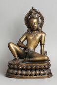 Indisch-tibetische Bronzefigur "Avalokiteshvara"