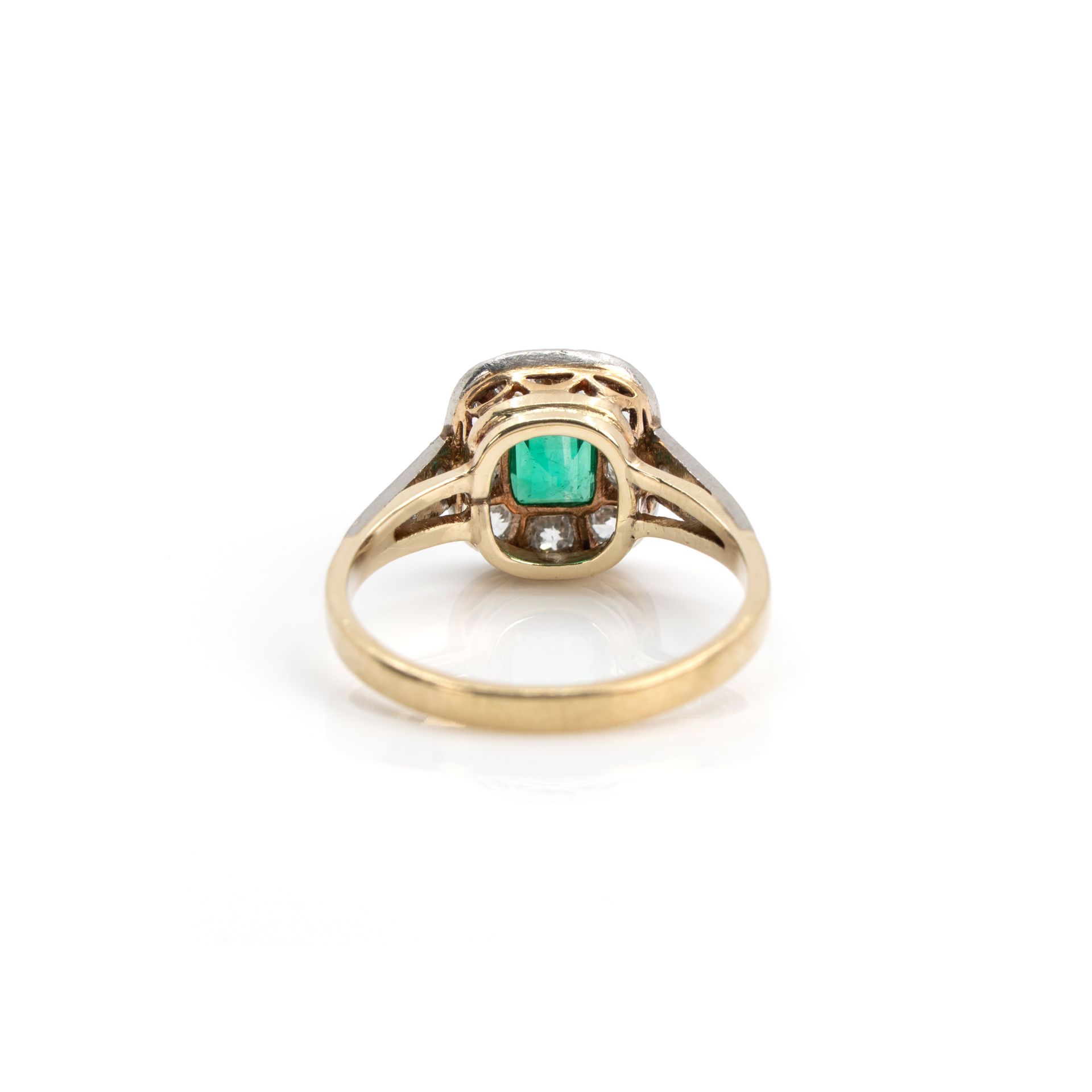 Art déco Diamant-Smaragdring - Bild 4 aus 5