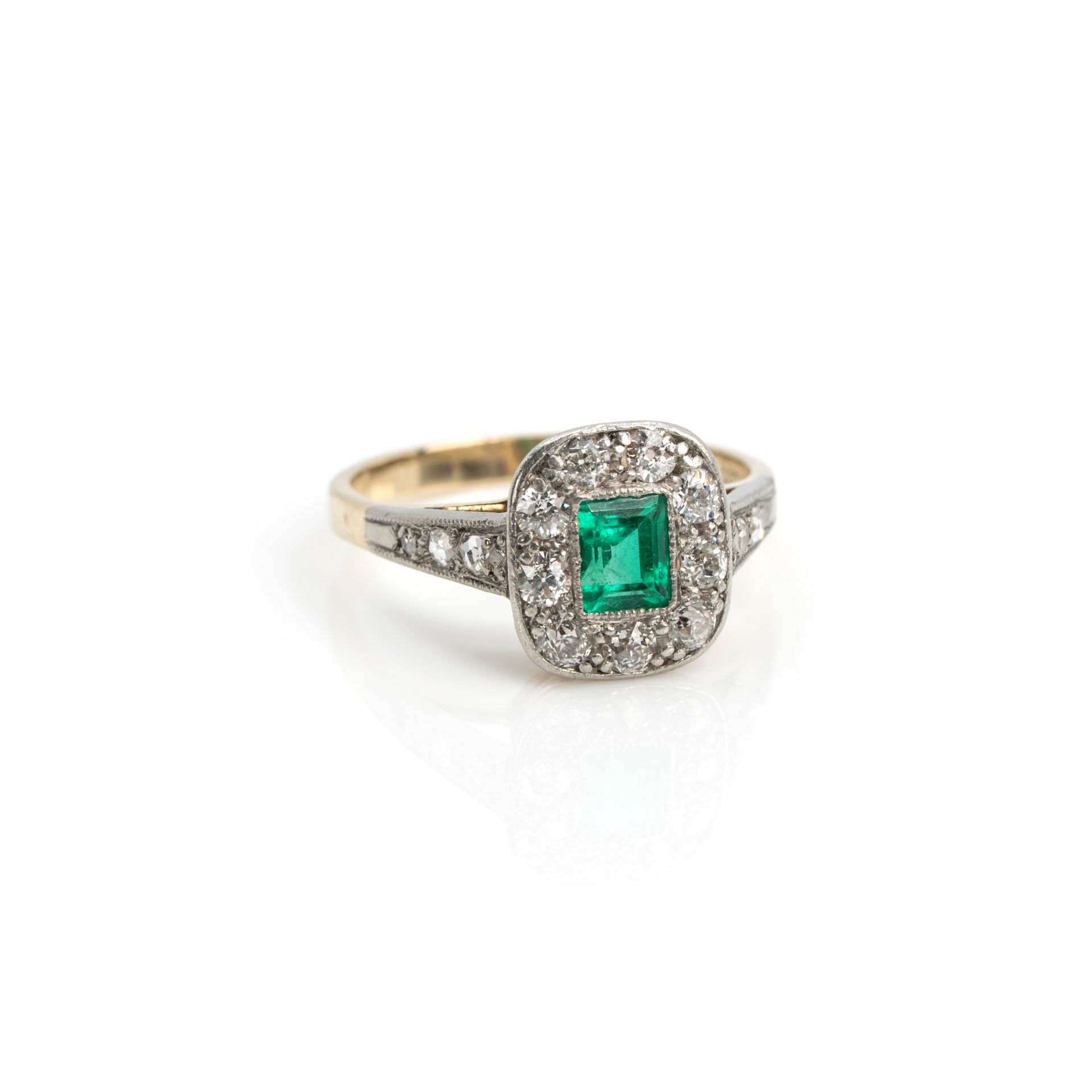 Art déco Diamant-Smaragdring - Bild 2 aus 5