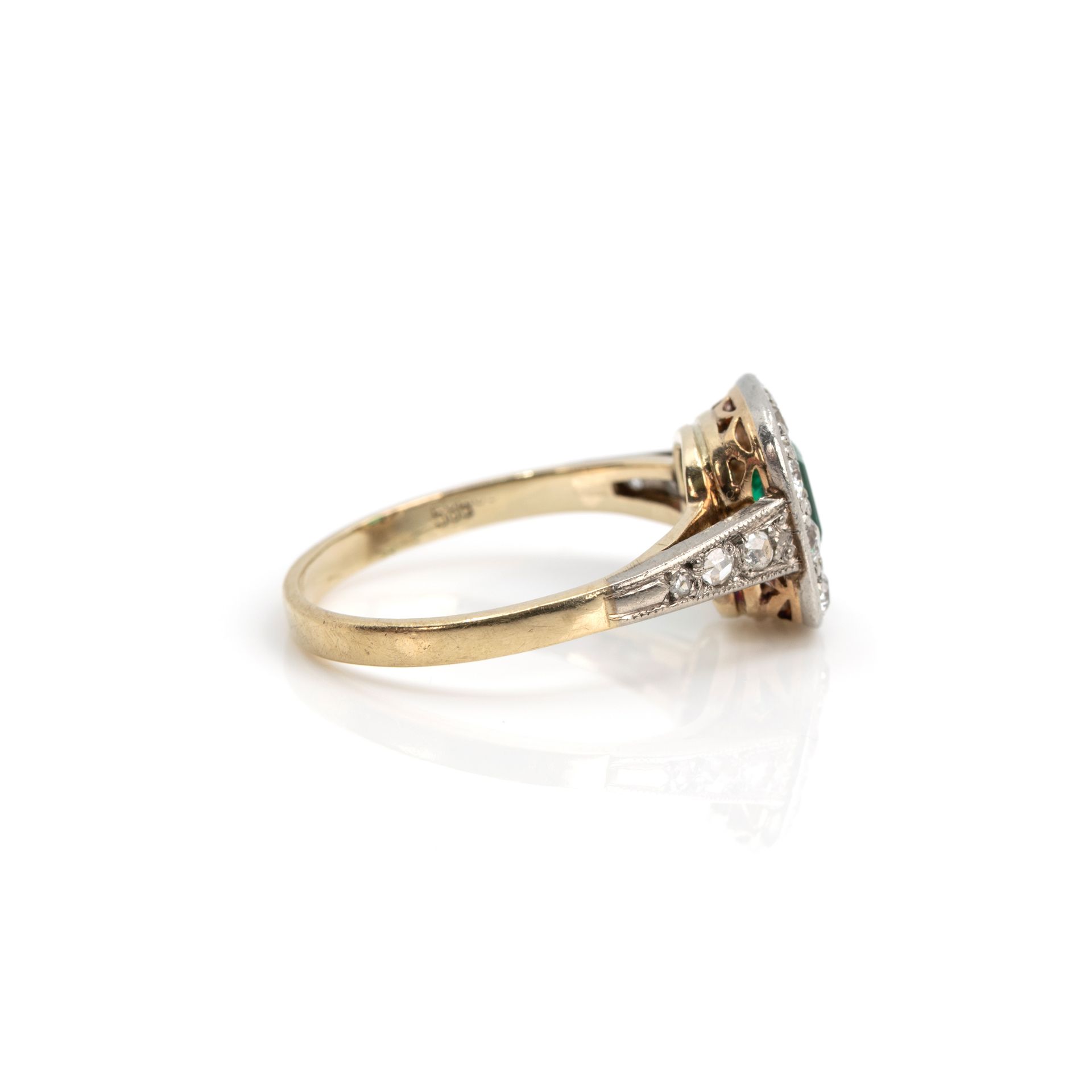Art déco Diamant-Smaragdring - Bild 3 aus 5