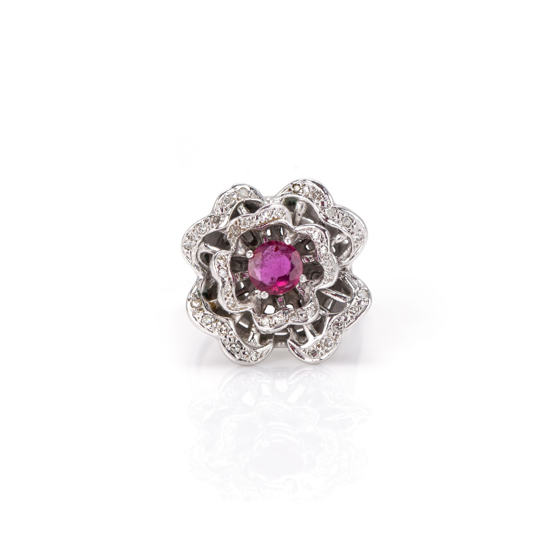Diamant-Rubin-Blütenring