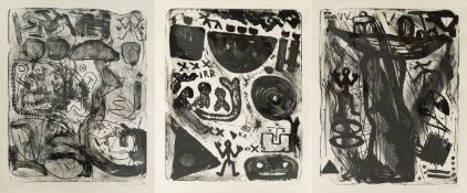 3-tlg., Grafikserie, vermutlich 'Entwurf für deutsches Denkmal'