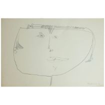 George Fullard ARA (1923–1973) Female Head Signed lower right, "Fullard 61" Pencil drawing on