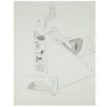 George Fullard ARA (1923–1973) The Cross of St George Initialled lower right, "GF" Pencil drawing on