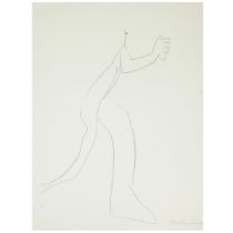 George Fullard ARA (1923–1973) Walking Figure Signed lower right, "Fullard 64" Pencil drawing on