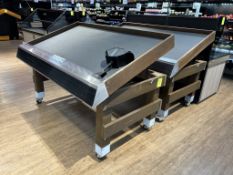 6FT ADJUSTABLE SLANT PRODUCE MERCHANDISERS ON CASTERS