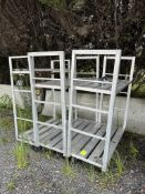 ASSORTED ALUMINUM COOLER RACKS ON CASTERS