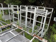 ASSORTED ALUMINUM COOLER RACKS ON CASTERS