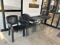 GROUP OF METAL OUTDOOR SEATING