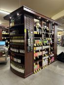 ~ 10FT CUSTOM BUILT ISLAND LIQUOR SHELVING UNIT