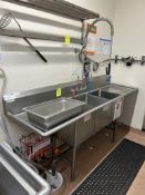 STAINLESS STEEL 3 COMPARTMENT SINK W/ SPRAYER