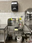 KNEE-OPERATED HAND SINK W/ SOAP AND PAPER TOWEL DISPENSER