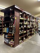~ 20FT CUSTOM BUILT ISLAND LIQUOR SHELVING UNIT
