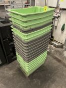 FLOOR DOLLEY W/ PLASTIC TUBS