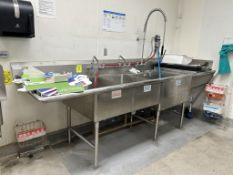 STAINLESS STEEL 3 COMPARTMENT SINK W/ SPRAYER