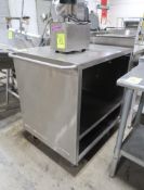 stainless demo cart w/ space for pull-out cutting board