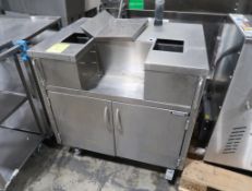 stainless base for Zummo juicer, on casters- see lot 434