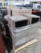 pallet of assorted trash cans