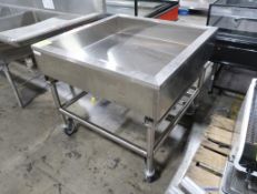 stainless iced product merchandiser, anglable